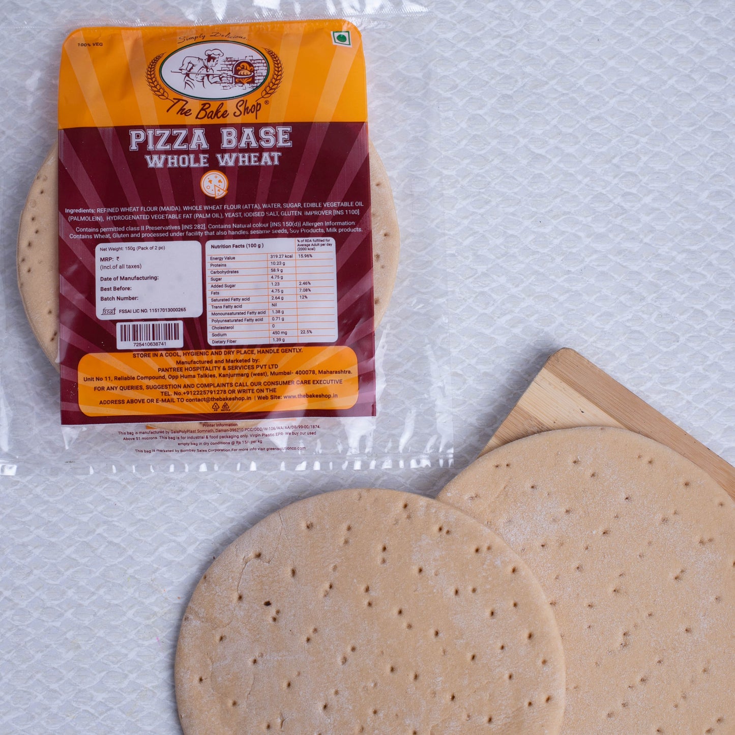 8" WHOLE WHEAT PIZZA BASE